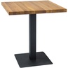 Stół drewniany kwadratowy na jednej nodzePuro 70x70 dąb naturalny/czarny Signal do kuchni, jadalni i salonu.