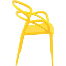 Stylowe Krzesło z podłokietnikami MILA żółte Siesta do stołu.