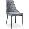 Krzesło welurowe pikowane Trix Velvet szare Signal do kuchni, jadalni i salonu.