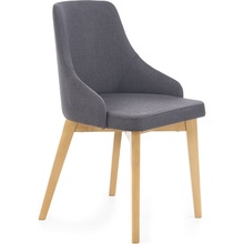 Skandynawskie Krzesło tapicerowane na drewnianych nogach TOLEDO dąb miodowy/ciemny grafit Halmar do kuchni, salonu i restauracji