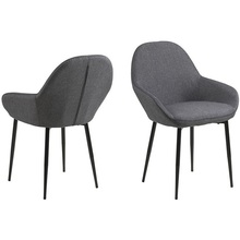 Stylowe Krzesło tapicerowane z podłokietnikami Candis szare D2.Design do stołu.