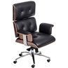 Fotel gabinetowy skórzany VIP czarny D2.Design do biurka.