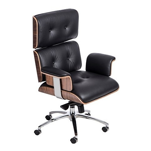 Fotel gabinetowy skórzany VIP czarny D2.Design do biurka.