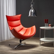 Nowoczesny Fotel skórzany wypoczynkowy LUXOR czerwony Halmar do salonu, sypialni i poczekalni.