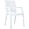Stylowe Krzesło z podłokietnikami ARTHUR lśniące białe Siesta do stołu.