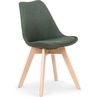 Stylowe Krzesło tapicerowane skandynawskie K303 Norden ciemno zielone/buk Halmar do kuchni, salonu i restauracji.
