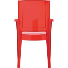 Stylowe Krzesło z podłokietnikami ARTHUR lśniące czerwone Siesta do stołu.