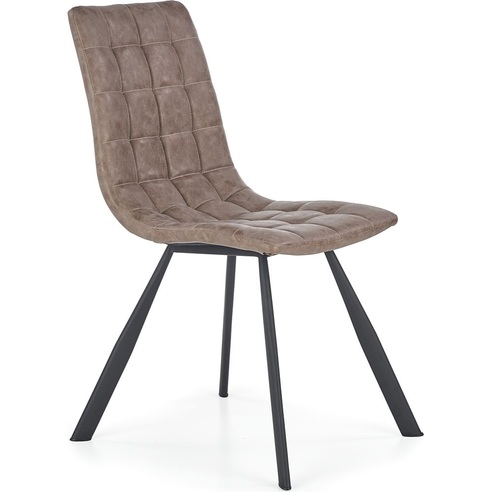 Krzesło pikowane z ekoskóry K280 brązowy/czarne Halmar do kuchni, jadalni i salonu.