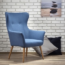 Stylowy Fotel tapicerowany "uszak" skandynawski COTTO niebieski Halmar do salonu, sypialni i poczekalni.