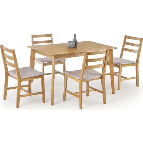 Stół drewniany skandynawski (zestaw stół + 4 krzesła) CORDOBA dąb Halmar do jadalni, kuchni i salonu.