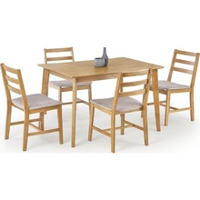Stół drewniany skandynawski (zestaw stół + 4 krzesła) CORDOBA dąb Halmar do jadalni, kuchni i salonu.