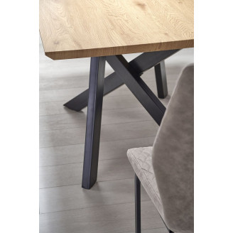 Stół rozkładany loft CAPITAL 160x90 dab złoty/czarny Halmar do jadalni, kuchni i salonu.