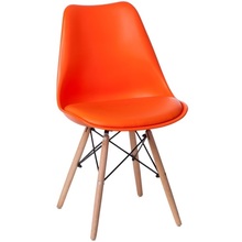 Stylowe Krzesło skandynawskie z poduszką Norden DSW pomarańczowy/buk D2.Design do kuchni, salonu i restauracji.