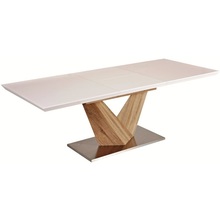 Stół rozkładany Alaras 160x90 biały/dąb sonoma Signal do salonu, kuchni i jadalni.