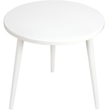 Skandynawski Okrągły stolik kawowy Crystal White biały 54 MoonWood do salonu, poczekalni lub kawiarni.