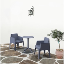 Krzesło ogrodowe z podłokietnikami Box czarne Siesta