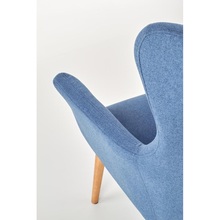 Stylowy Fotel tapicerowany "uszak" skandynawski COTTO niebieski Halmar do salonu, sypialni i poczekalni.