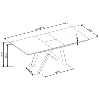 Stół rozkładany loft CAPITAL 160x90 dab złoty/czarny Halmar do jadalni, kuchni i salonu.