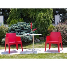 Krzesło ogrodowe z podłokietnikami Box czerwone Siesta
