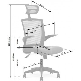 Fotel biurkowy z zagłówkiem VALOR czarny/popielaty Halmar do biurka. 2