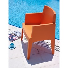 Krzesło ogrodowe z podłokietnikami Box pomarańczowe Siesta