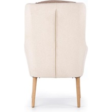 Skandynawski Fotel tapicerowany na drewnianych nogach PURIO beżowo/brązowy Halmar do salonu, sypialni i poczekalni.