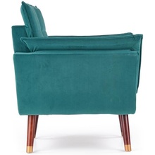 Stylowy Fotel tapicerowany pikowany REZZO ciemno zielony Halmar do salonu i sypialni.