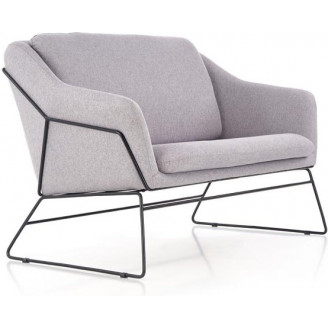 Stylowa Sofa tapicerowana SOFT 125 czarny/jasny popiel Halmar do salonu.