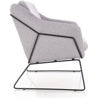 Stylowa Sofa tapicerowana SOFT 125 czarny/jasny popiel Halmar do salonu.