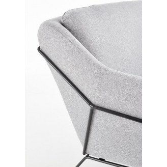 Stylowa Sofa tapicerowana SOFT 125 czarny/jasny popiel Halmar do salonu.