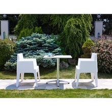 Krzesło ogrodowe z podłokietnikami Box białe Siesta