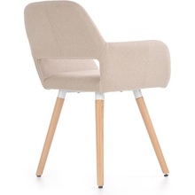 Skandynawskie Krzesło tapicerowane z podłokietnikami K283 beżowe Halmar do kuchni, salonu i restauracji.