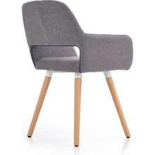Skandynawskie Krzesło tapicerowane z podłokietnikami K283 popiel Halmar do kuchni, salonu i restauracji.