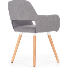 Skandynawskie Krzesło tapicerowane z podłokietnikami K283 popiel Halmar do kuchni, salonu i restauracji.