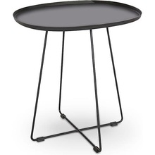 Owalny stolik metalowy TINA 50x42 czarny Halmar do salonu.