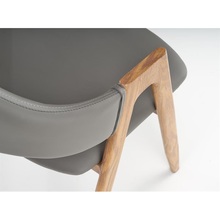 Krzesło z ekoskóry z podłokietnikami K247 popiel/dąb miodowy Halmar do salonu, kuchni i jadalni.