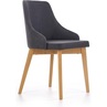 Skandynawskie Krzesło tapicerowane na drewnianych nogach TOLEDO dąb miodowy/ciemny grafit Halmar do kuchni, salonu i restauracji