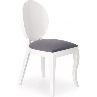 Designerskie Krzesło drewniane tapicerowane VERDI popiel/biały Halmar do kuchni, kawiarni i restauracji.
