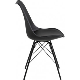 Stylowe Krzesło designerskie z poduszką Eris czarne D2.Design do stołu. 2