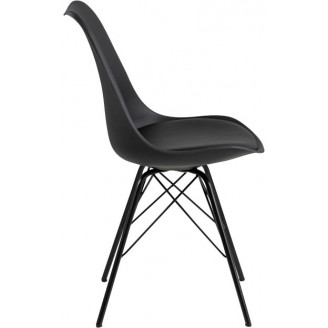 Stylowe Krzesło designerskie z poduszką Eris czarne D2.Design do stołu.