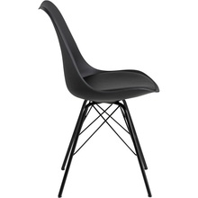 Stylowe Krzesło designerskie z poduszką Eris czarne D2.Design do stołu.