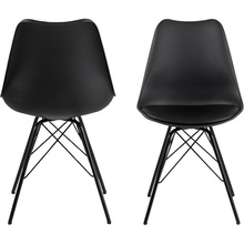 Stylowe Krzesło designerskie z poduszką Eris czarne D2.Design do stołu.