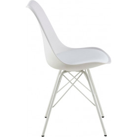 Stylowe Krzesło skandynawskie z poduszką Eris białe D2.Design do stołu. 2