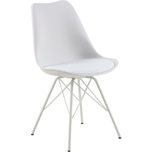 Stylowe Krzesło skandynawskie z poduszką Eris białe D2.Design do stołu.