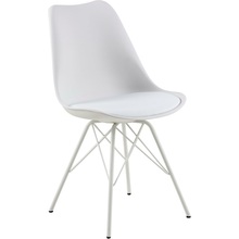 Stylowe Krzesło skandynawskie z poduszką Eris białe D2.Design do stołu.