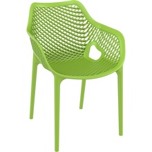Nowoczesne Krzesło ażurowe z podłokietnikami AIR XL zielone tropikalne Siesta do kuchni, jadalni i salonu.