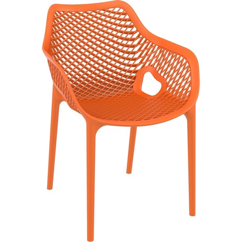 Nowoczesne Krzesło ażurowe z podłokietnikami AIR XL pomarańczowe Siesta do kuchni, jadalni i salonu.