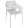 Nowoczesne Krzesło ażurowe z podłokietnikami AIR XL białe Siesta do kuchni, jadalni i salonu.