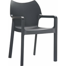 Krzesło ogrodowe z podłokietnikami DIVA czarne Siesta