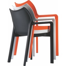 Krzesło ogrodowe z podłokietnikami DIVA czerwone Siesta